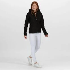 Regatta Womens/Ladies Venturer Hooded Soft Shell Jacket (Black) -Outdoor Equipment Store k197591273afca252aac3805d11386450