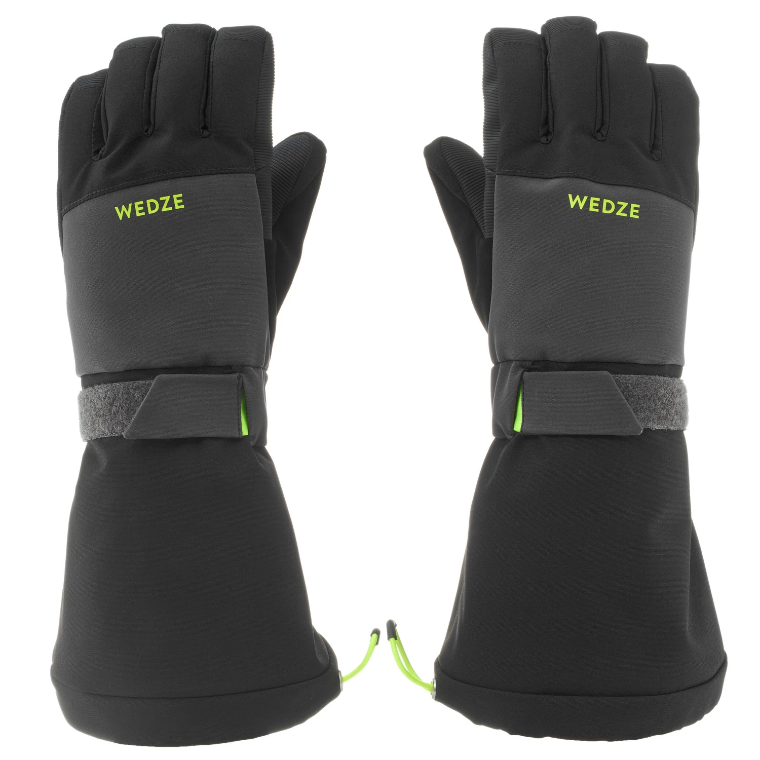 WEDZE KIDS’ WARM AND WATERPROOF SKI GLOVES 550 BLACK GREY 5 WEDZE KIDS’ WARM AND WATERPROOF SKI GLOVES 550 BLACK GREY - Image 3