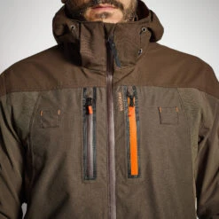 HUNTING WATERPROOF REINFORCED JACKET 900 BROWN -Outdoor Equipment Store k3379677ebc79a60f15273d0bc64cdc66