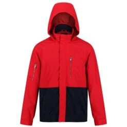 Regatta Mens Feelding Colour Block Waterproof Bomber Jacket (True Red/Navy)