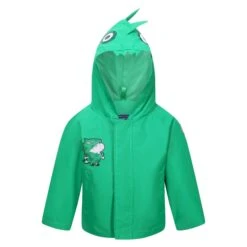 Regatta Childrens/Kids Peppa Pig Dinosaur Summer Waterproof Jacket (Jellybean Green)