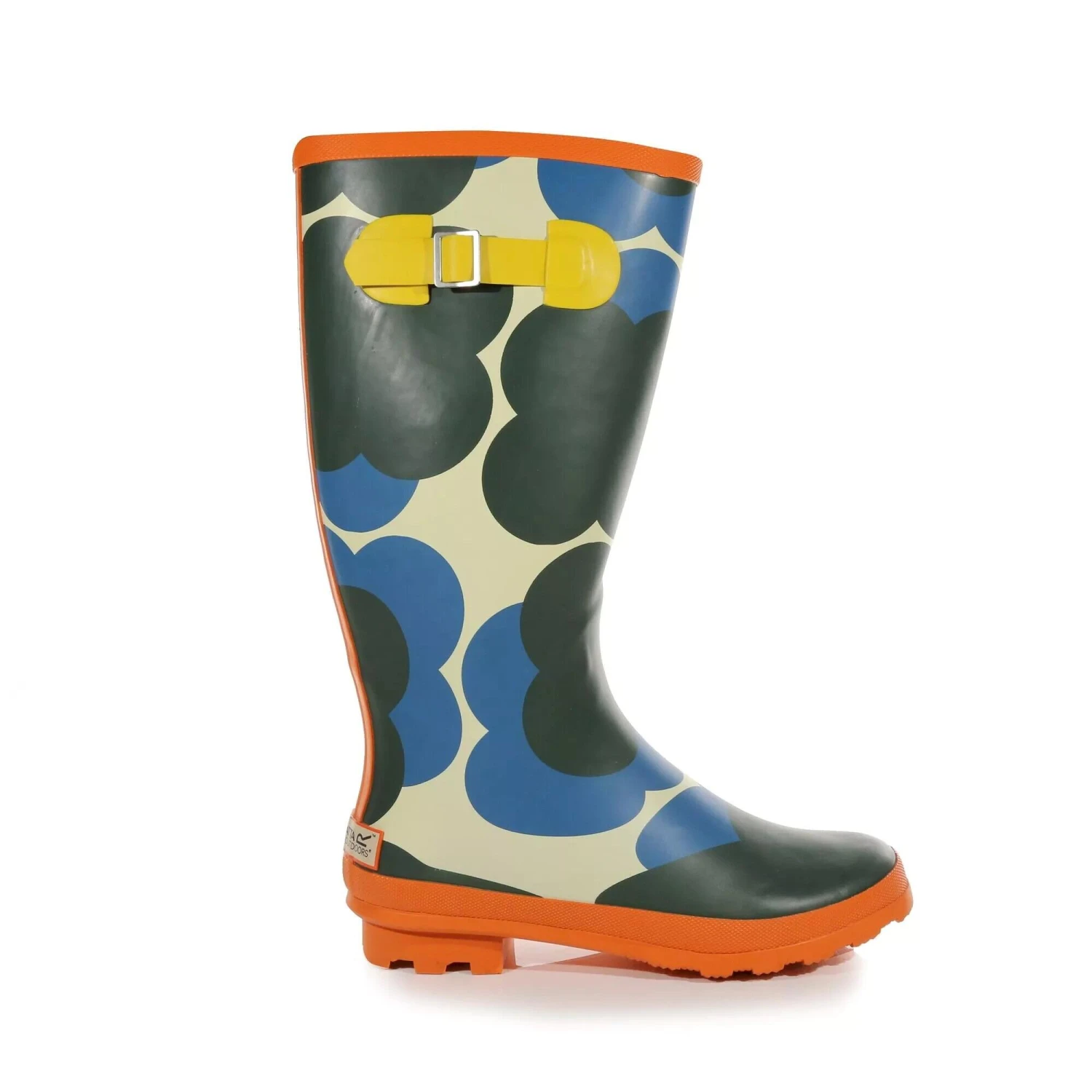 Regatta Womens/Ladies Orla Kiely Shadow Flower Wellington Boots (Blue/Black/Orange) 5 Regatta Womens/Ladies Orla Kiely Shadow Flower Wellington Boots (Blue/Black/Orange) - Image 3