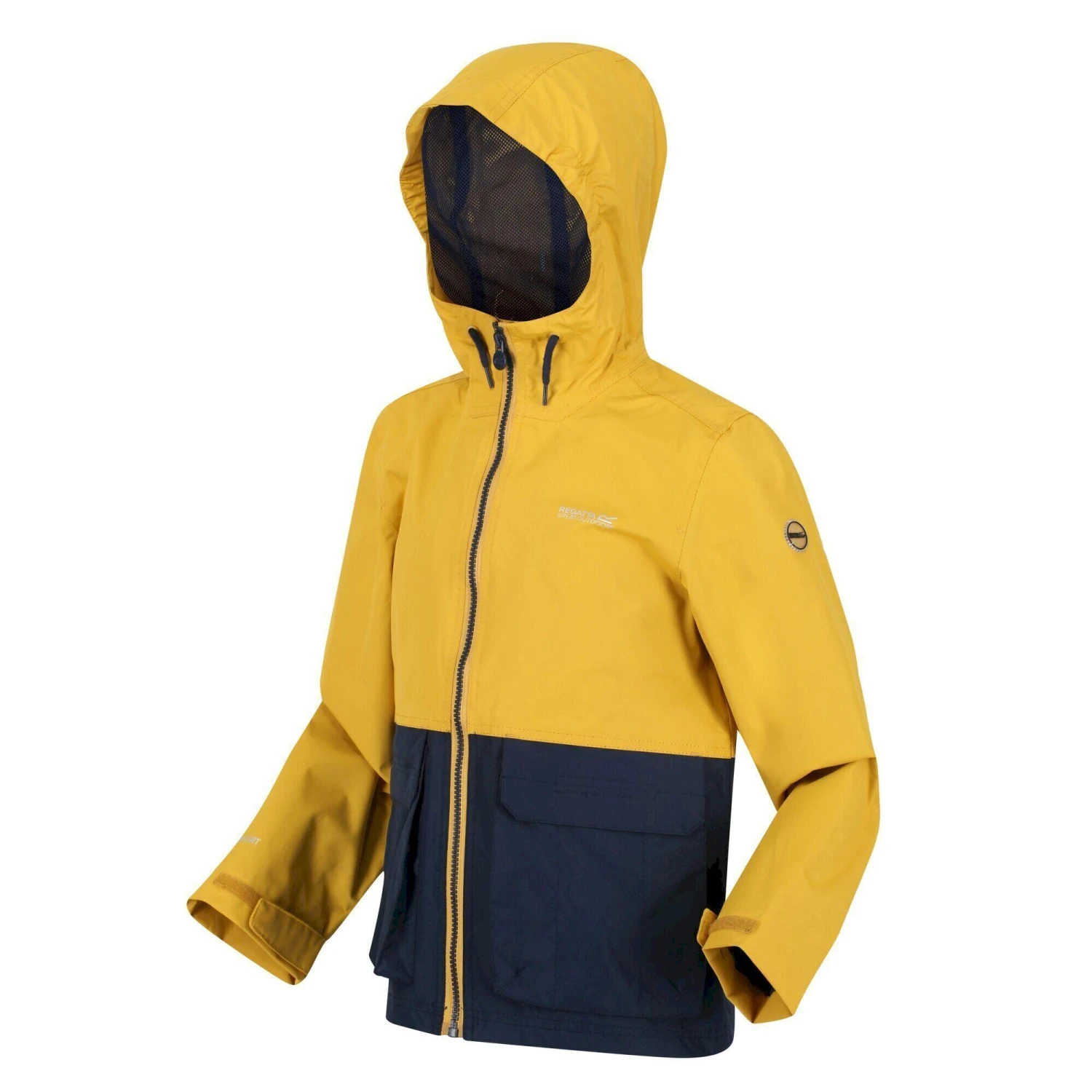 Regatta Childrens/Kids Hywell Waterproof Jacket (Yellow Gold/Navy) 6 Regatta Childrens/Kids Hywell Waterproof Jacket (Yellow Gold/Navy) - Image 4