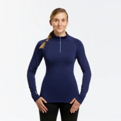 WEDZE Women's Ski Base Layer 500 FFS 1/2 Zip Top -Outdoor Equipment Store k52894ec408c62b0d5c10cf05852d3815