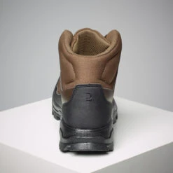 Breathable High-Fitting Leather Hunting Boots Crosshunt 100 D Brown -Outdoor Equipment Store k57edeaeeb96669de6d96435734c2f727