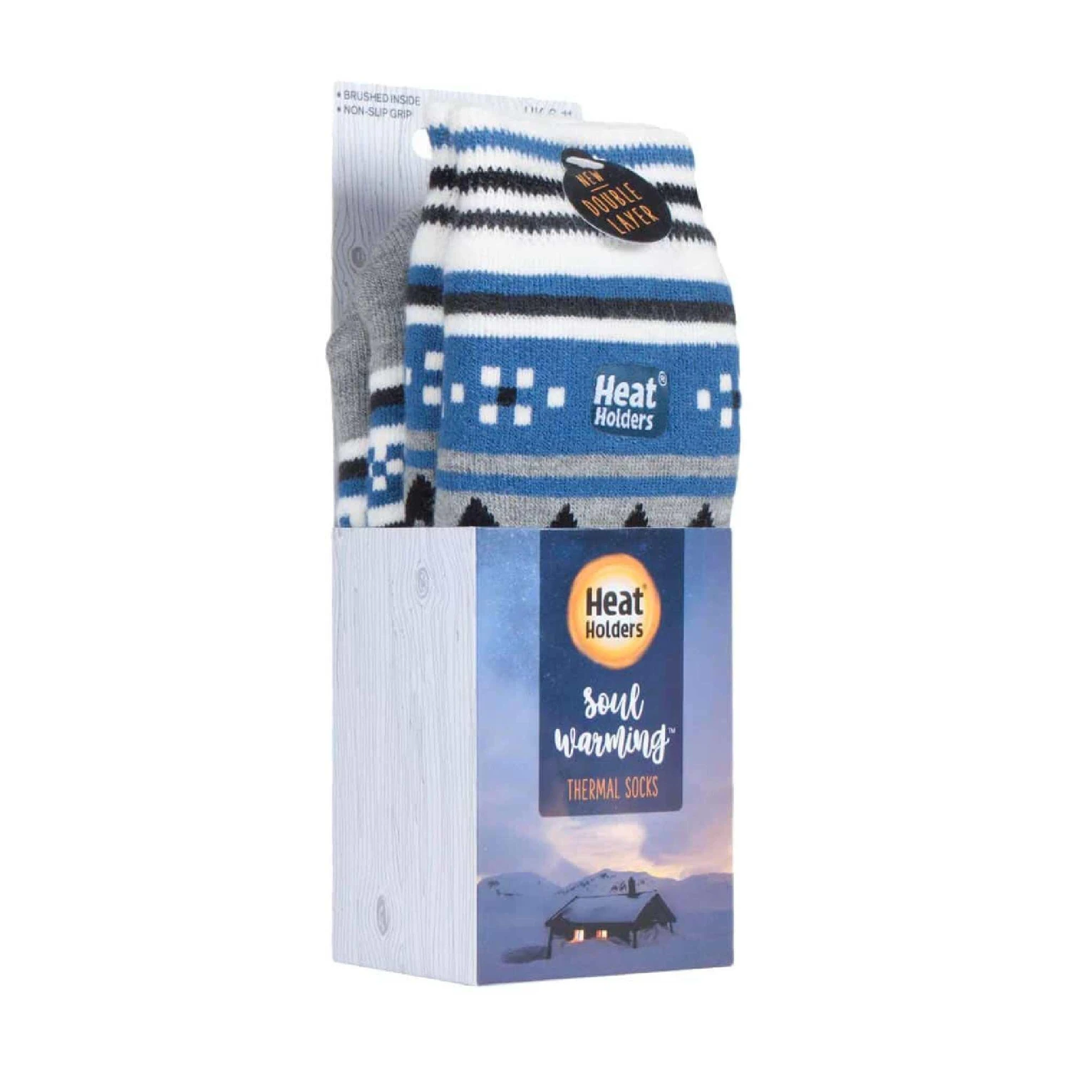 Mens Nordic Patterned Non Slip Thermal Slipper Socks With Grippers 8 Mens Nordic Patterned Non Slip Thermal Slipper Socks With Grippers - Image 6