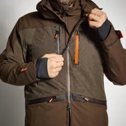 HUNTING WATERPROOF REINFORCED JACKET 900 BROWN -Outdoor Equipment Store k88f373eb8c8a5b59e38526325c6b397b