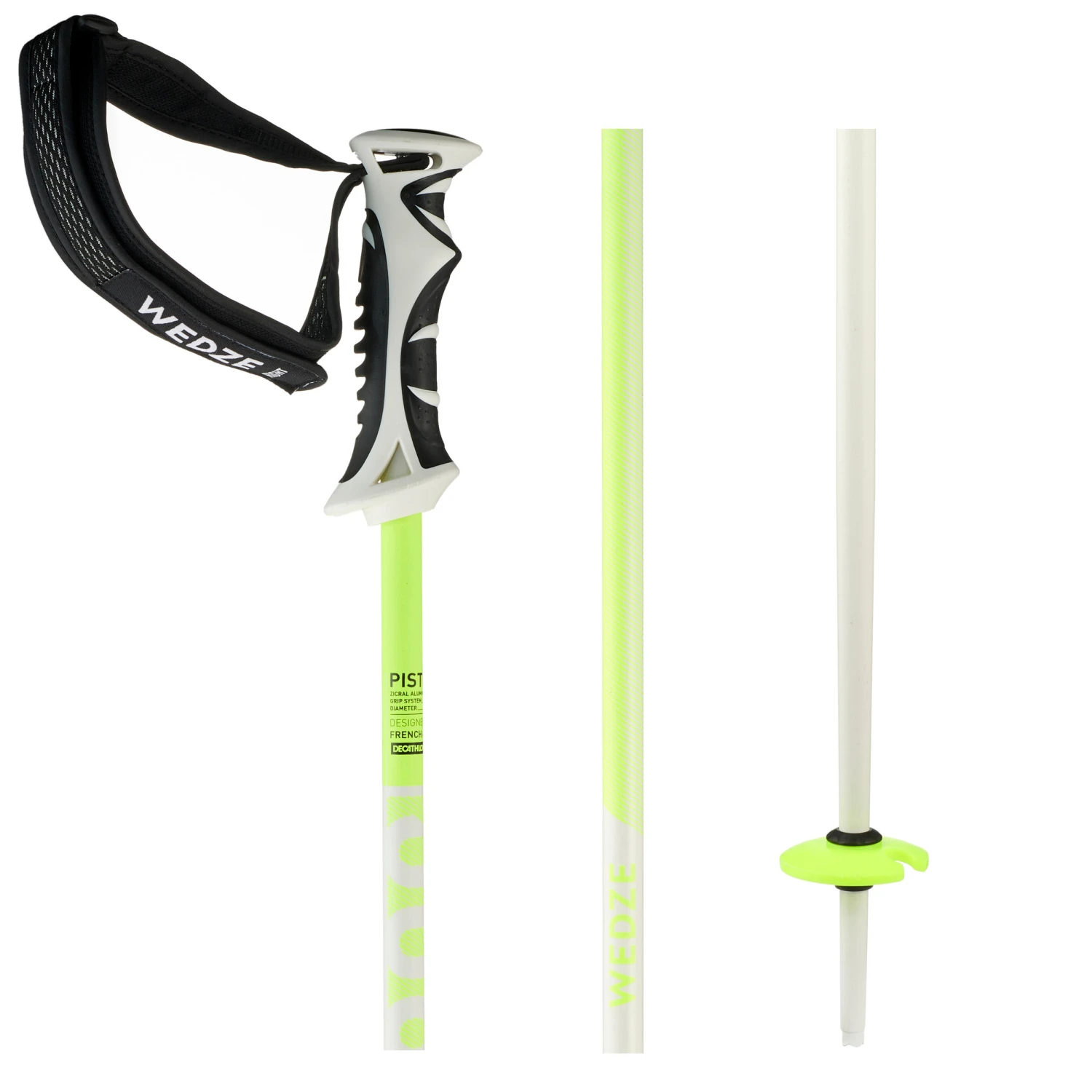 WEDZE Women's Downhill Ski Poles Boost - White And Yellow 4 WEDZE Women's Downhill Ski Poles Boost - White And Yellow - Image 2