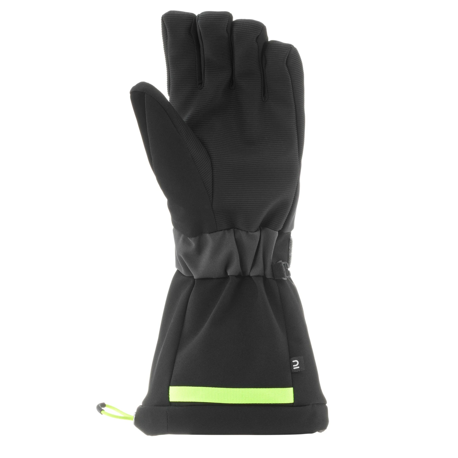 WEDZE KIDS’ WARM AND WATERPROOF SKI GLOVES 550 BLACK GREY 4 WEDZE KIDS’ WARM AND WATERPROOF SKI GLOVES 550 BLACK GREY - Image 2