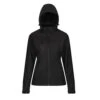 Regatta Womens/Ladies Venturer Hooded Soft Shell Jacket (Black) 1 Regatta Womens/Ladies Venturer Hooded Soft Shell Jacket (Black) -Outdoor Equipment Store k8fa2ca1702ce30f9426b4a7b23d67798