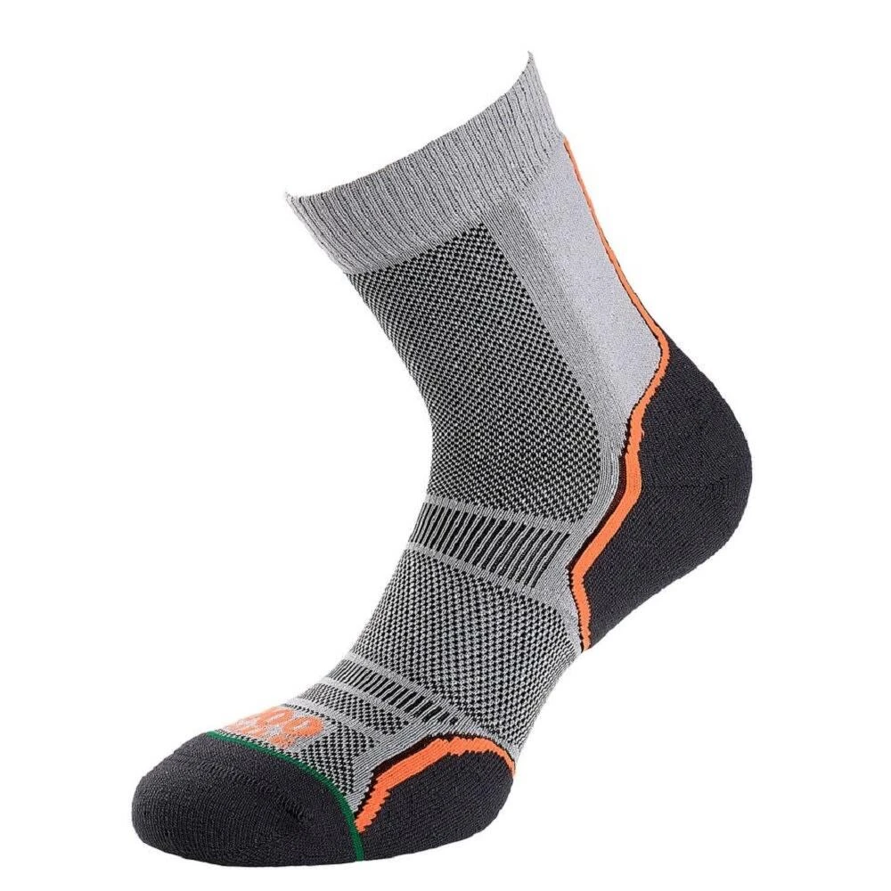Unisex Adult Trail Socks (Pack Of 2) (Silver/Black) 3 Unisex Adult Trail Socks (Pack Of 2) (Silver/Black)
