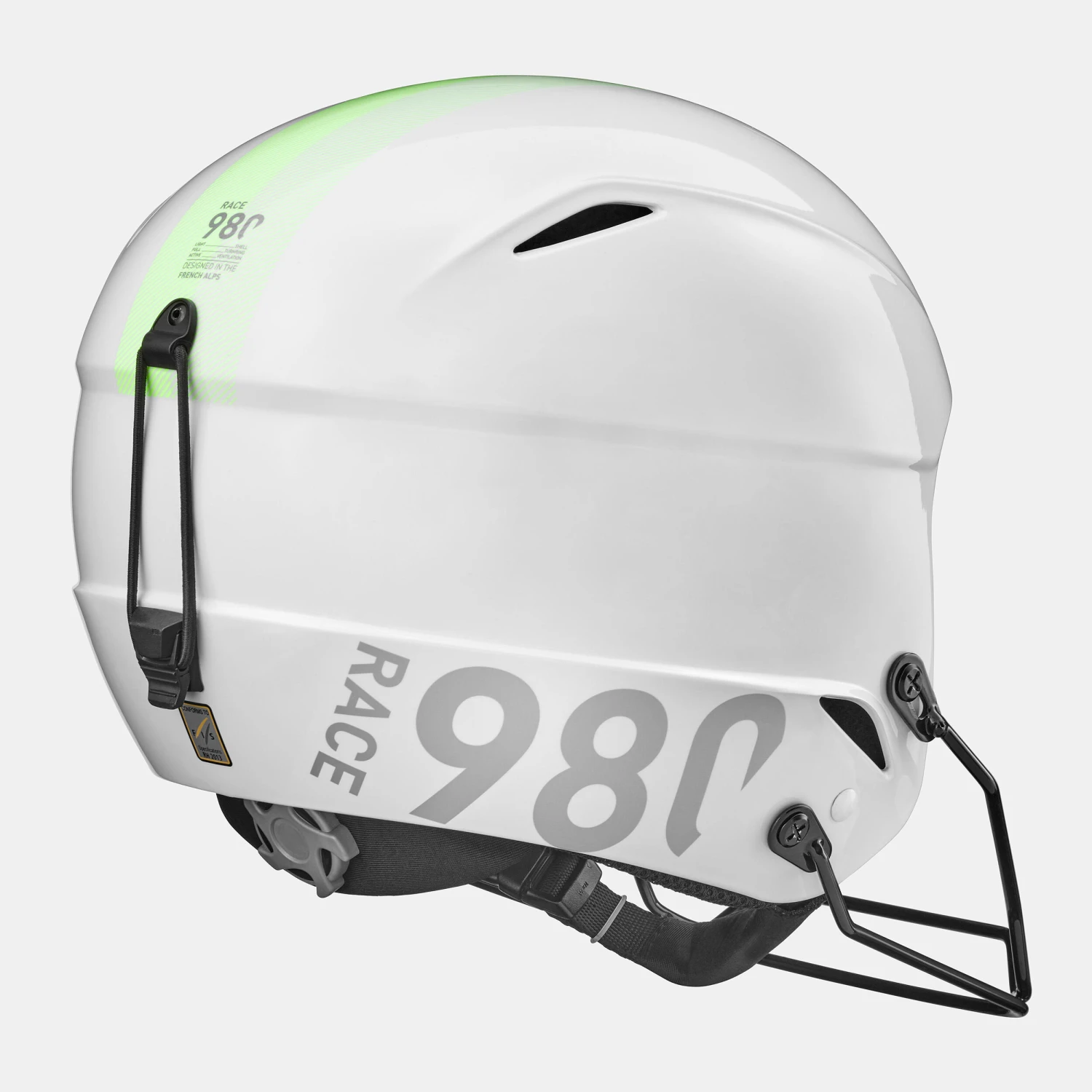 WEDZE Kids’ FIS Competition Ski Helmet With Chin Guard - White 7 WEDZE Kids’ FIS Competition Ski Helmet With Chin Guard - White - Image 5