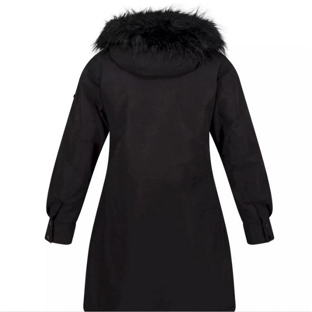 Regatta Womens/Ladies Shiloh Faux Fur Trim Parka (Black) 4 Regatta Womens/Ladies Shiloh Faux Fur Trim Parka (Black) - Image 2