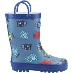 Cotswold Childrens/Kids Puddle Robot Wellington Boots (Blue) -Outdoor Equipment Store kde1a819ebc85e5215bf78d11960d56f8
