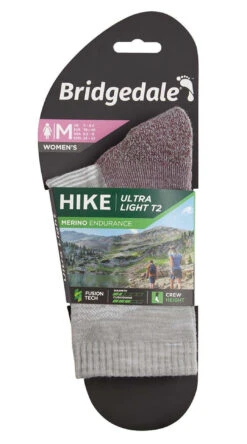 Bridgedale HIKE Ultralight T2 Merino Performance Pattern Crew Women's -Outdoor Equipment Store ke6d8142968ff2b977b5bf4cc8c0e0c22