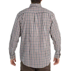 Long-Sleeved Checked Cotton Country Sport Shirt Brown Black Verney Carron -Outdoor Equipment Store kebfffb6d121827b6c11b32a20d2e993f